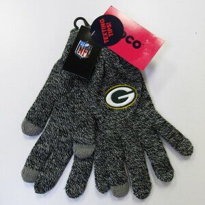 Unisex Adult Gray Winter Texting Gloves Green Bay Packers NFL Team Football
